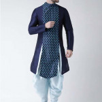 Men Blue Printed Kurta with Patiala