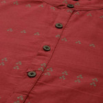 Men Red & Green Printed Kurta