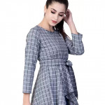 Casual Regular Sleeves Checkered Women White, Black, Grey Top