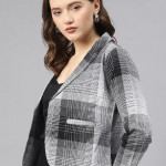 Checked Single Breasted Blazer