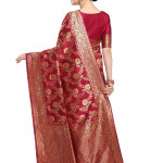 Ethnic junction Women's Banarasi Silk Saree With Blouse Piece