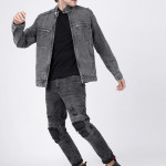 Men Grey Solid Jacket