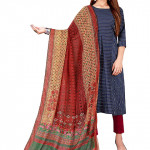 Women's Kalamkari and Floral Printed Chiffon Dupatta With Tassels